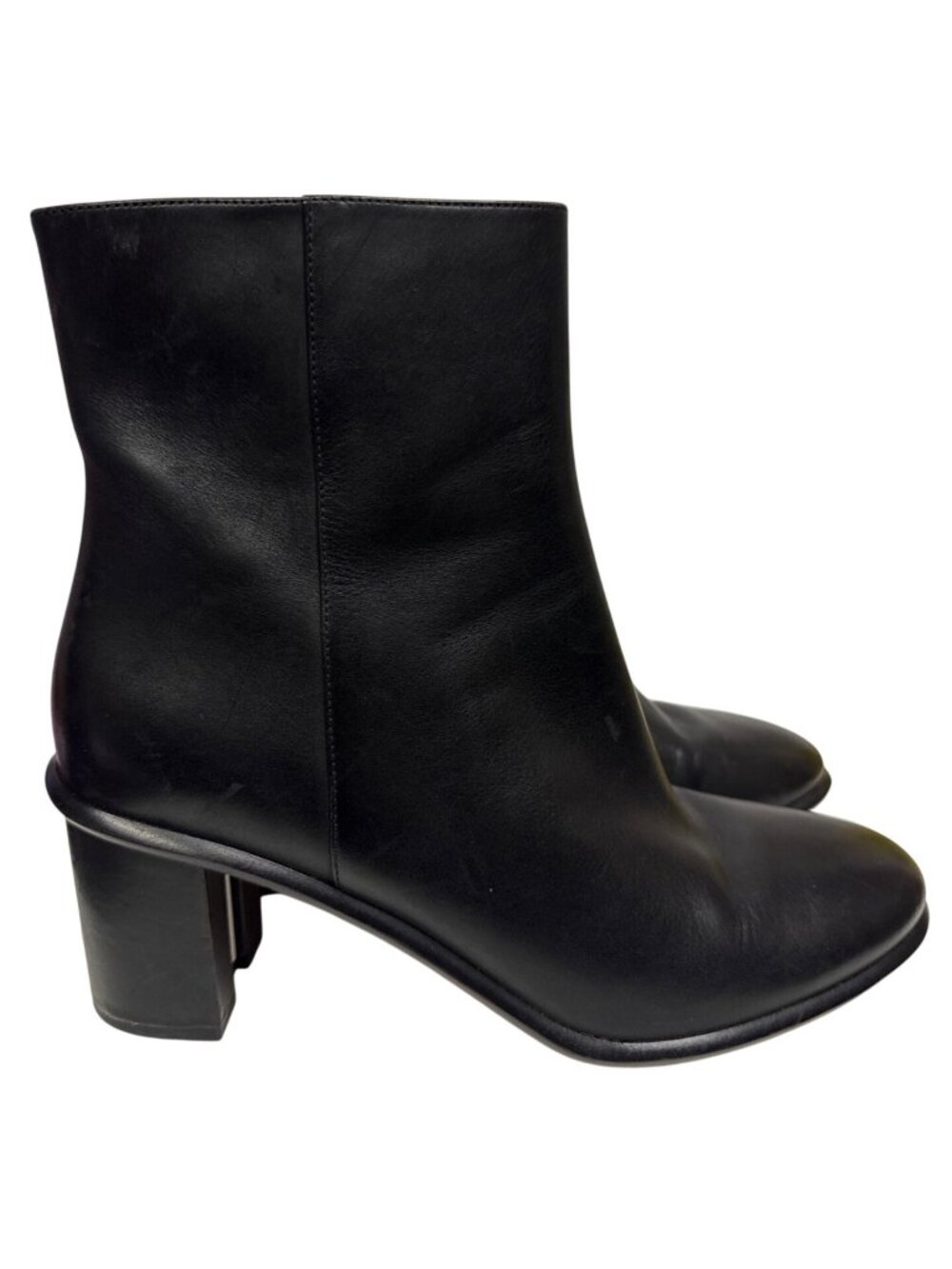 Tory Burch Brooke Leather Ankle Booties Black Block Stamped Heel Women’s 11M